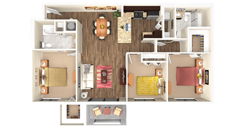 the living room floor plan of a 2100 sq ft apartment